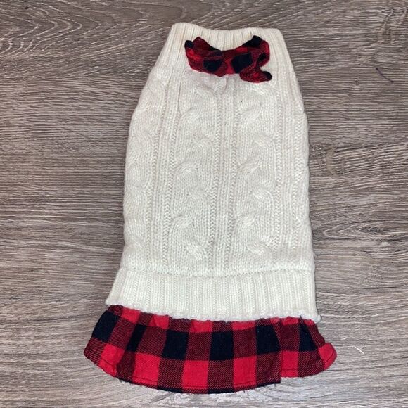 Buffalo Check Knit Fisherman Sweater Dress - Picture 3 of 9